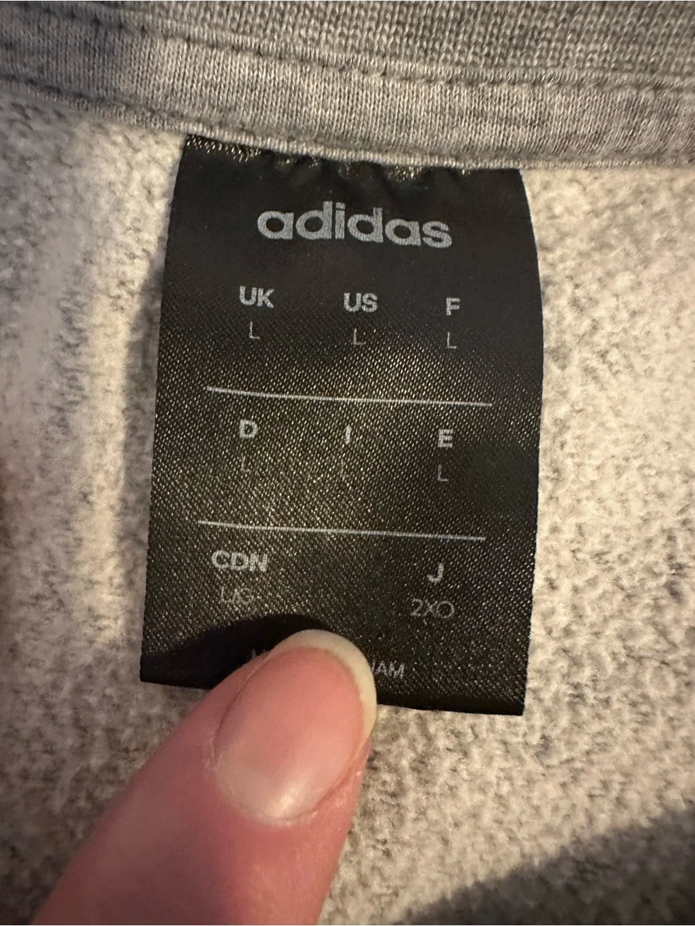 adidas Women’s Grey Large Crewneck Sweatshirt with Black Logo and Stripes